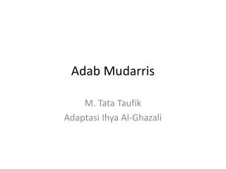 adab mudarris