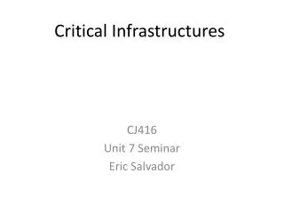Critical Infrastructures