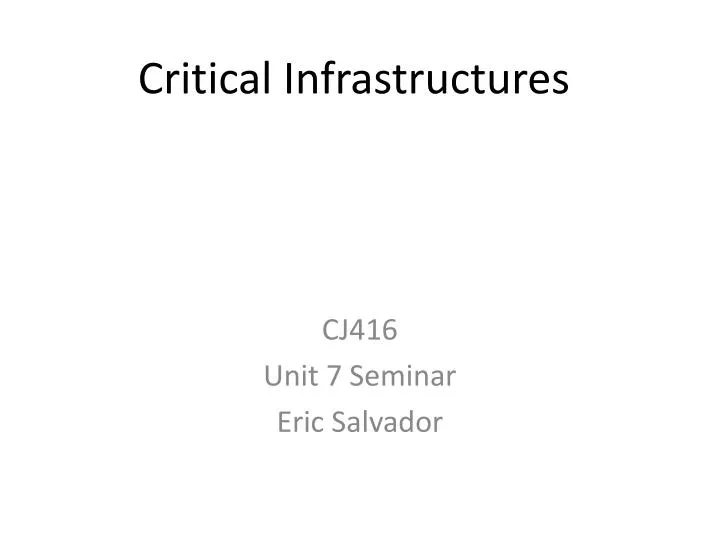 critical infrastructures