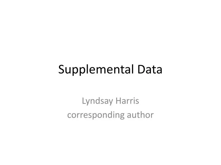 supplemental data