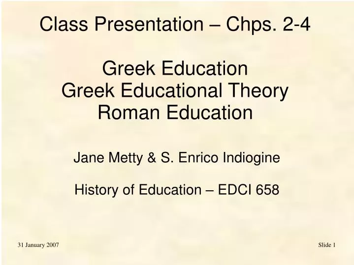 jane metty s enrico indiogine history of education edci 658