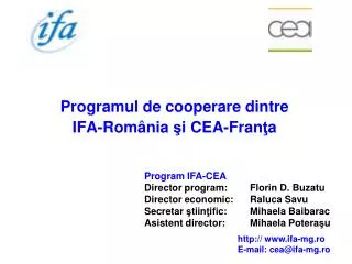 programul de cooperare dintre ifa rom nia i cea fran a