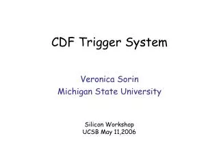 CDF Trigger System