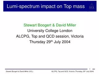 Lumi - spectrum impact on Top mass