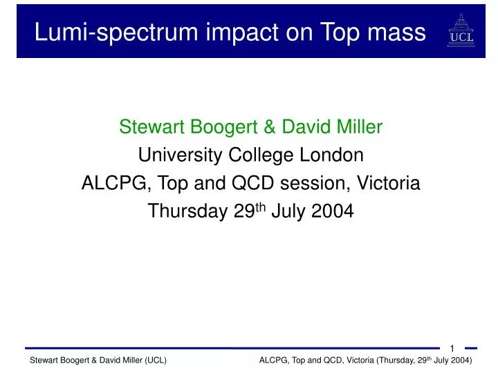 lumi spectrum impact on top mass