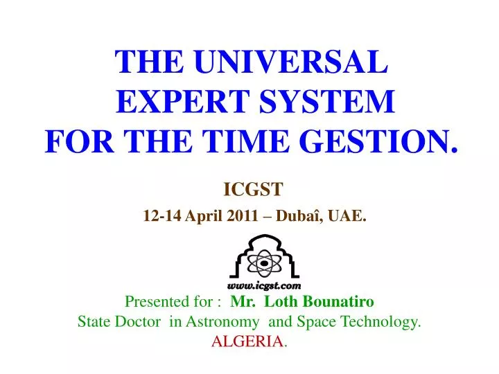 the universal expert system for the time gestion