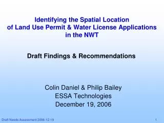 Identifying the Spatial Location of Land Use Permit &amp; Water License Applications in the NWT