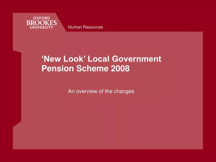 new look local government pension scheme 2008