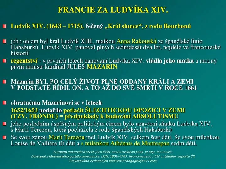 francie za ludv ka xiv