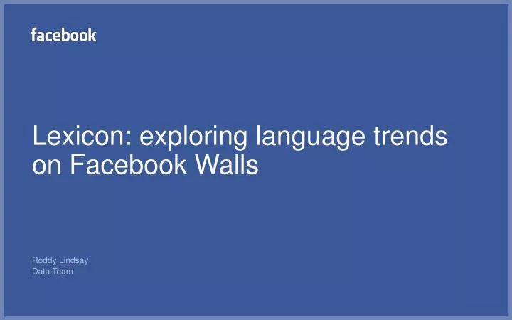 lexicon exploring language trends on facebook walls