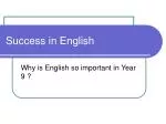 The Importance of English in Year 9: Achieving Success and Progression - slide 1