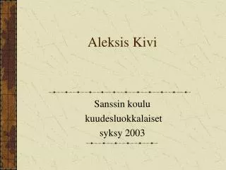 aleksis kivi