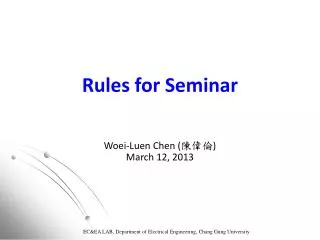 Rules for Seminar