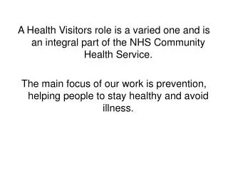 The Health Visiting Team