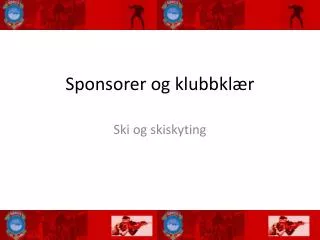 sponsorer og klubbkl r