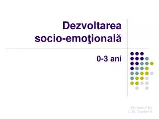 dezvoltarea socio e mo ional