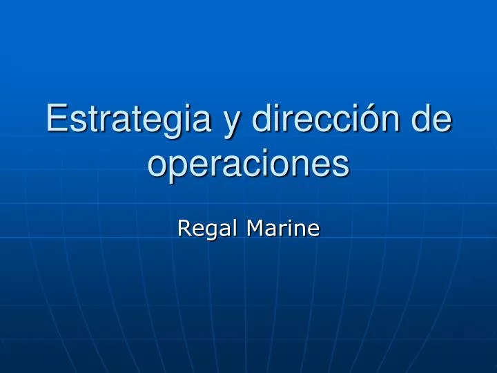 estrategia y direcci n de operaciones