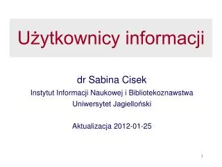 u ytkownicy informacji