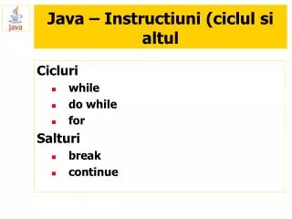 java instructiuni ciclul si altul