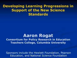 Sponsors include the Hewlett Foundation, Pearson Education, and National Science Foundation