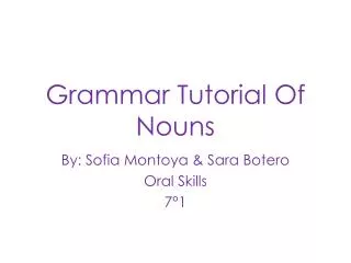 Grammar Tutorial Of Nouns