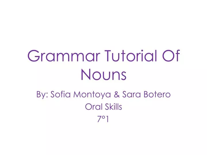 grammar tutorial of nouns