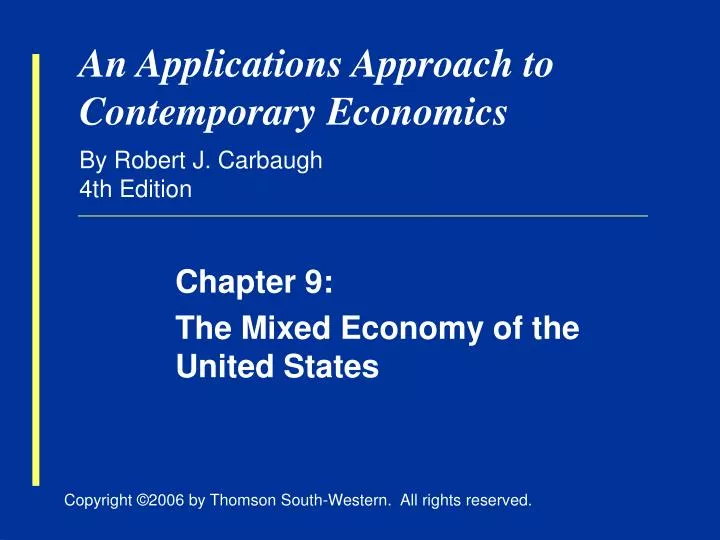 an applications approach to contemporary economics by robert j carbaugh 4th edition