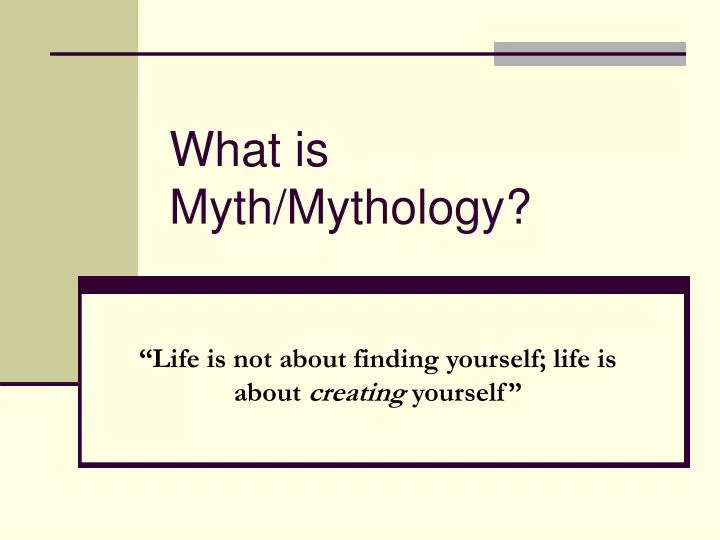 what is myth mythology