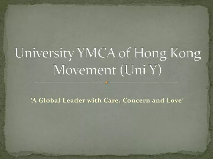 university ymca of hong kong movement uni y
