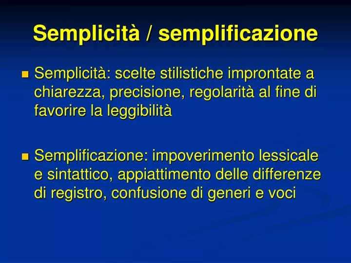 semplicit semplificazione