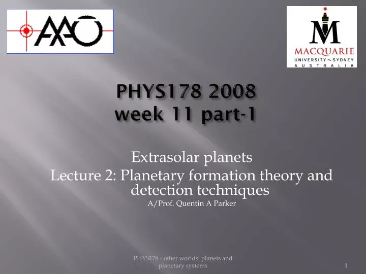 phys178 2008 week 11 part 1