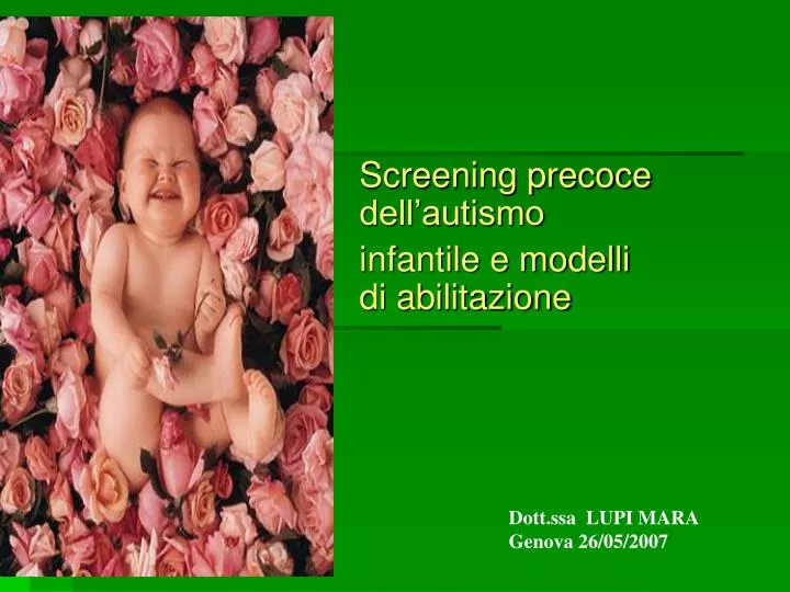 screening precoce dell autismo infantile e modelli di abilitazione