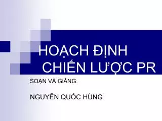 ho ch nh chi n l c pr