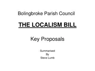Bolingbroke Parish Council