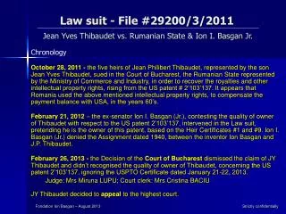 Law suit - File #29200/3/2011