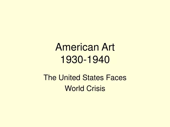 american art 1930 1940