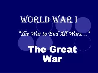 World War I