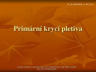 prim rn kryc pletiva