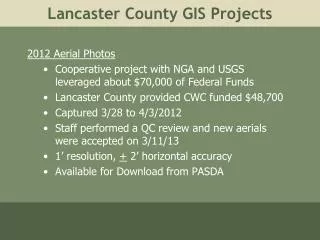 Lancaster County GIS Projects