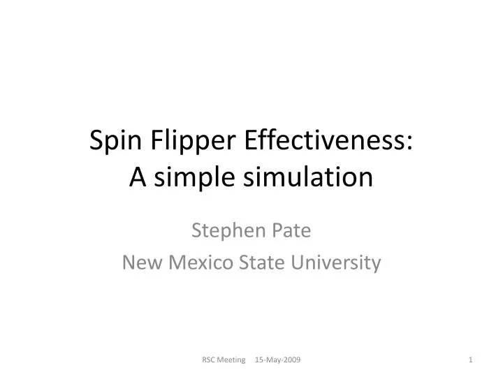 spin flipper effectiveness a simple simulation