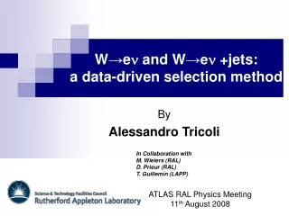 W ? e n and W ?e n +jets : a data-driven selection method