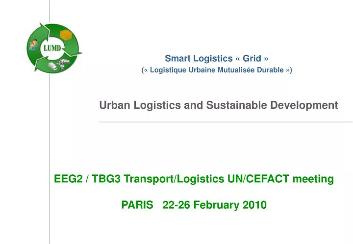 smart logistics grid logistique urbaine mutualis e durable