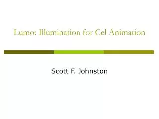 Lumo: Illumination for Cel Animation