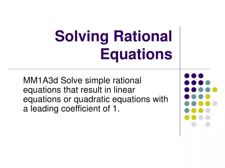 solving rational equations
