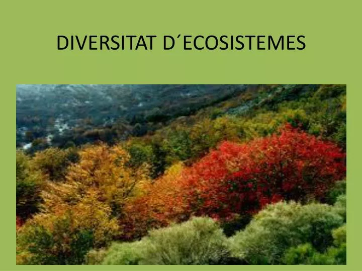 diversitat d ecosistemes