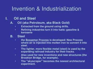 Invention &amp; Industrialization
