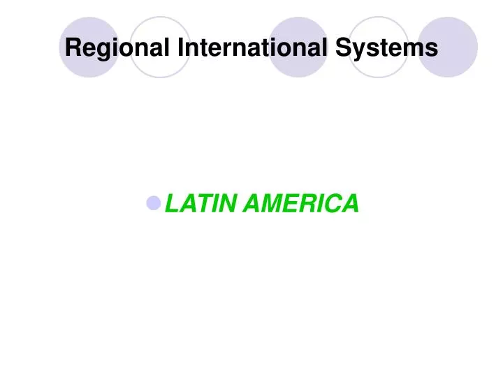 regional international systems