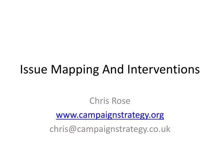 issue mapping and interventions