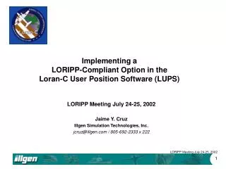Implementing a LORIPP-Compliant Option in the Loran-C User Position Software (LUPS)