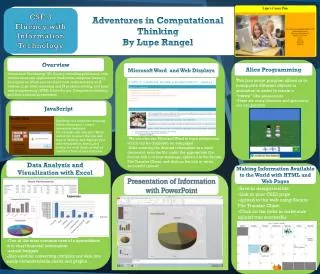 Adventures in Computational Thinking By Lupe Rangel